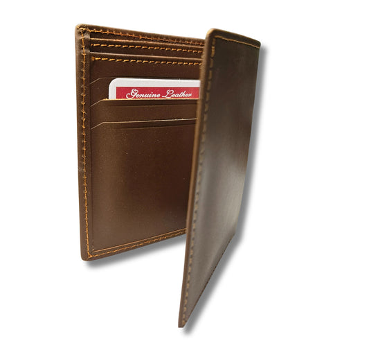 Men’s Executive Slim Brown High-Quality Leather Wallet