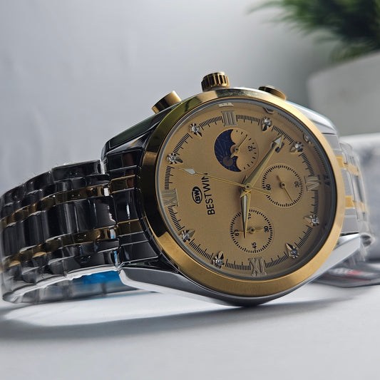 Bestwin Branded Gold Chronograph Watch