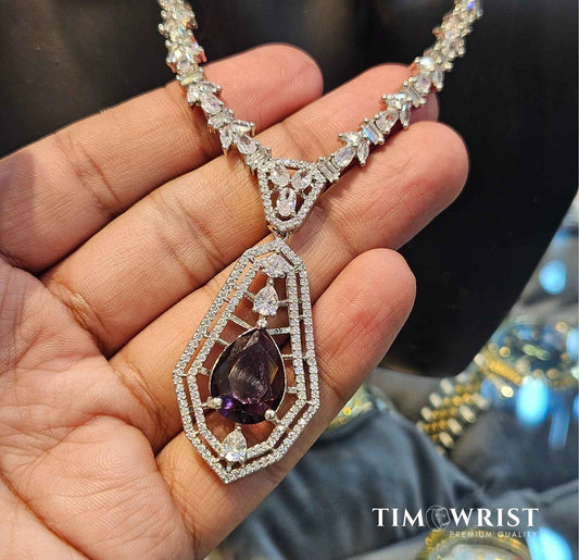 Luxury American Diamond Necklace Set | Finest Zircon Stones