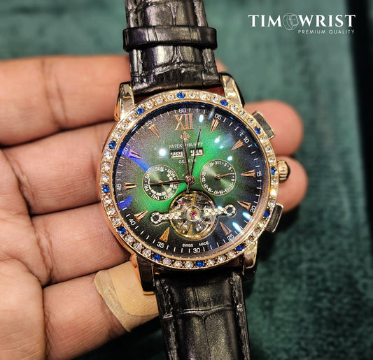 Patek Automatic Cubic Rainbow Diamonds Pendulum High Grade Edition!