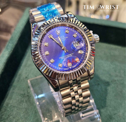 RLX Date Just | Silver Chain | Blue Classic Dial | High Grade Watch