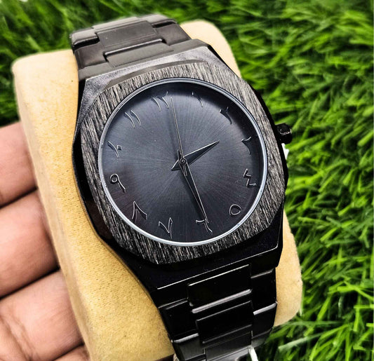 Black Arabic Aura Watch (Masterpiece) – Stainless Steel Edition