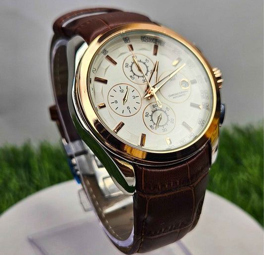 Tissot Chronograph Master Quality Luxury Watch White Dial-Edition