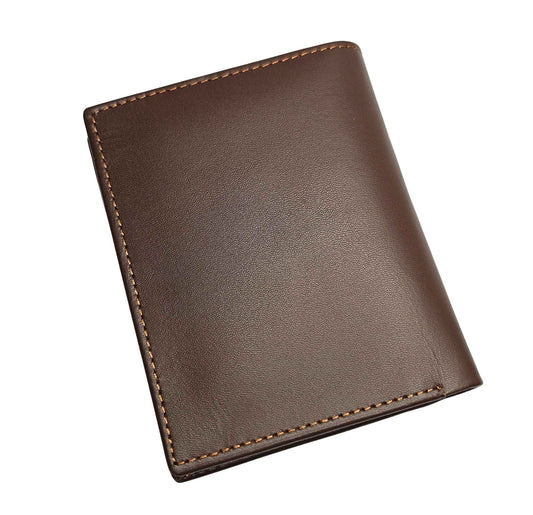 Premium Quality Men’s Executive Slim Leather Wallet - Brown