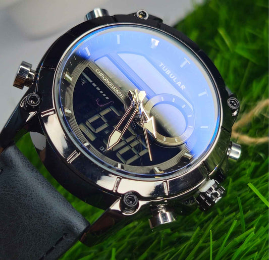 Tubular TB-8765876 Branded Men's Luxury Chronograph Watch Black - Edition