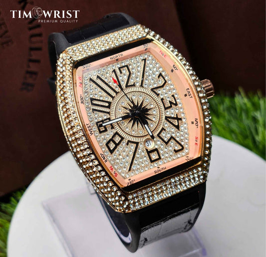 Franck Muller Iced tone (Masterpiece)- Inspired Square Diamond Watch Luxury Edition