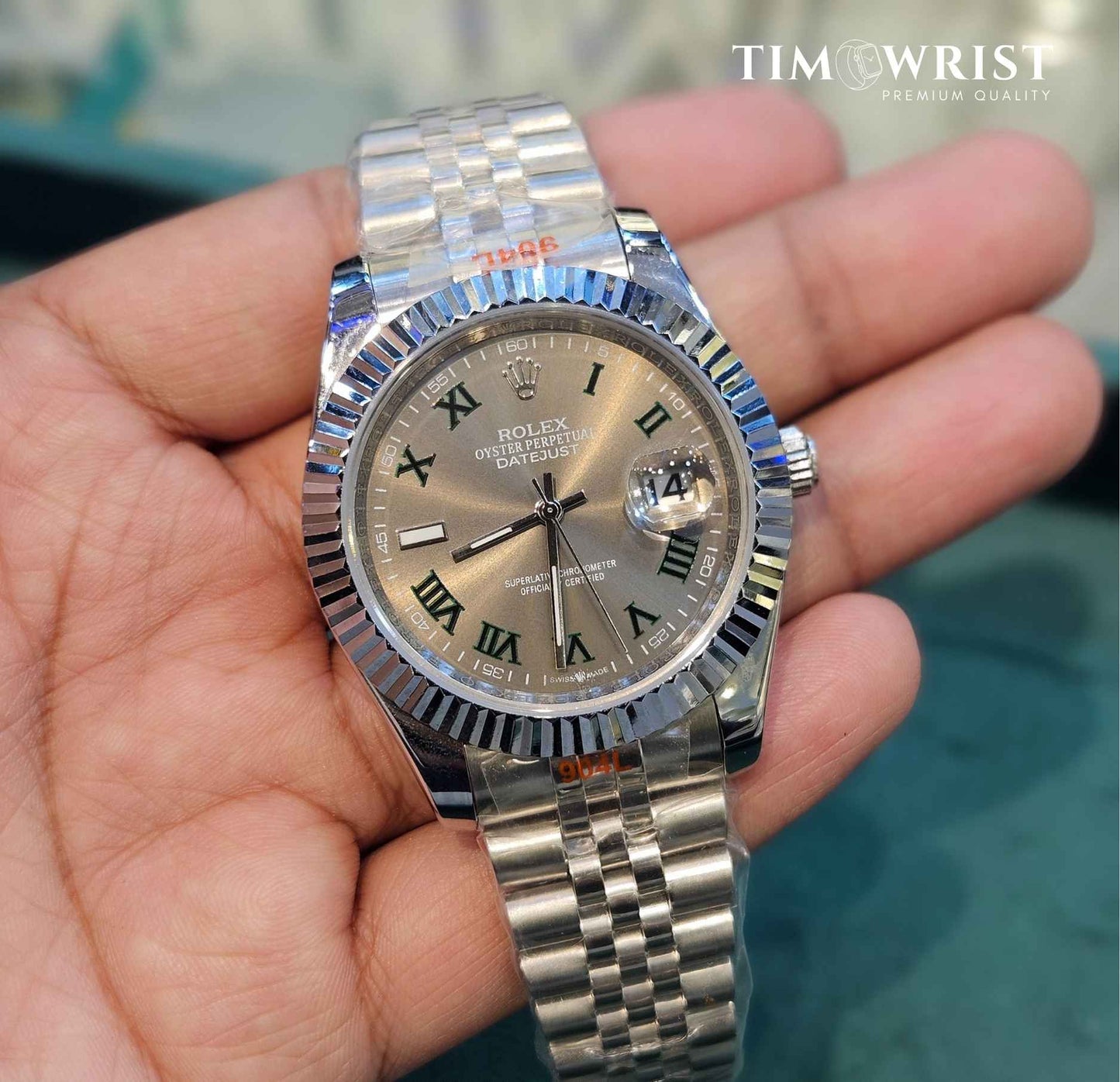 RLX Date Just | Silver Chain | Gray Classic Dial | High Grade Watch