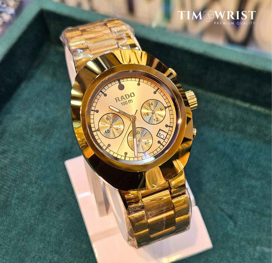 Rado Chronograph 100m Gold Chain High Grade Men's Watch