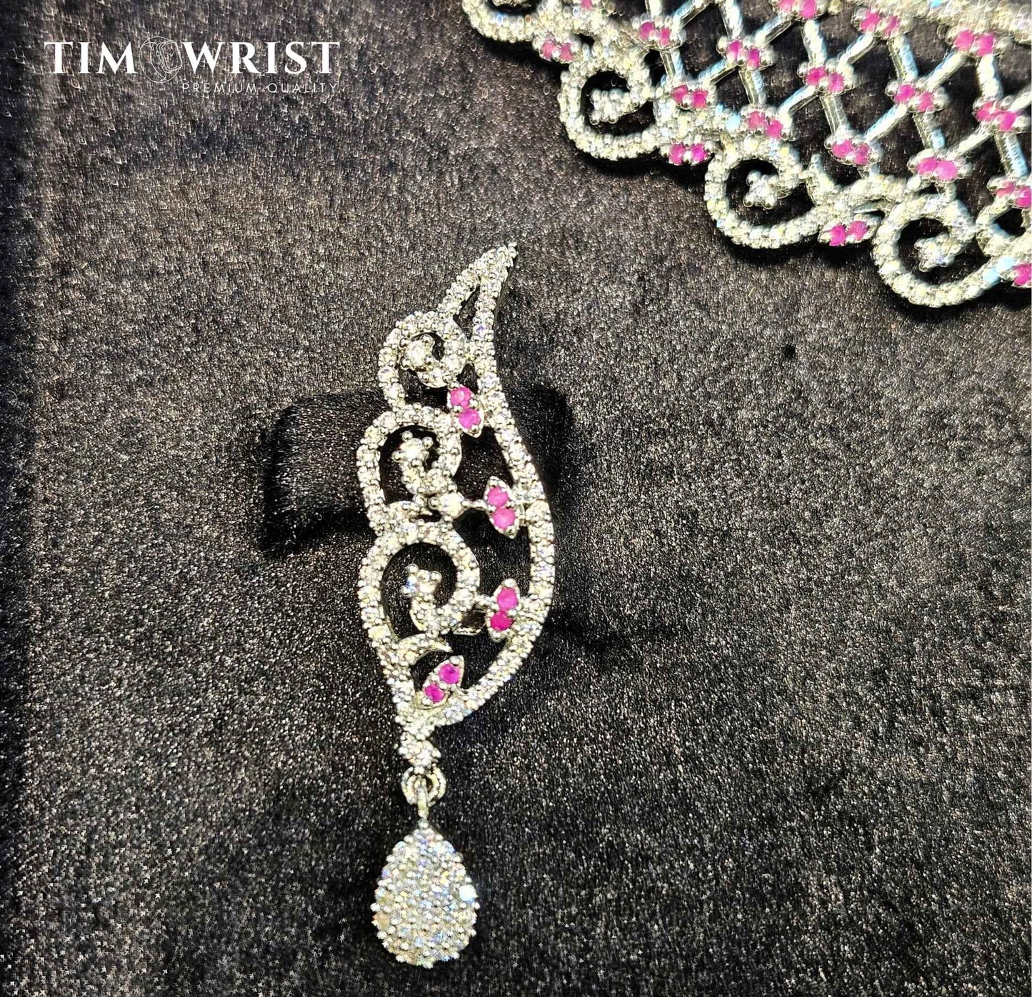 Premium American Diamond Necklace Set – Finest Zircon Finish