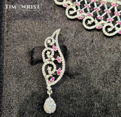 Premium American Diamond Necklace Set – Finest Zircon Finish