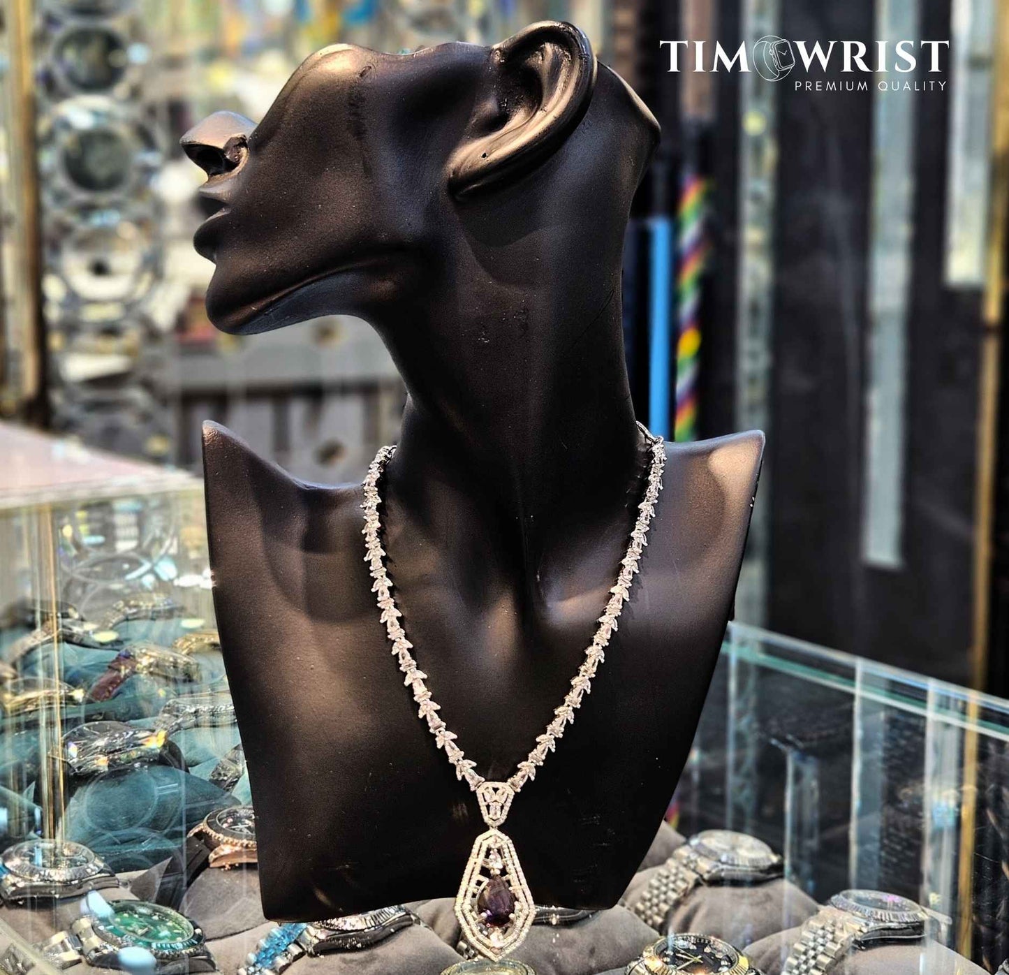 Luxury American Diamond Necklace Set | Finest Zircon Stones