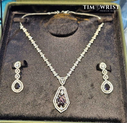 Luxury American Diamond Necklace Set | Finest Zircon Stones