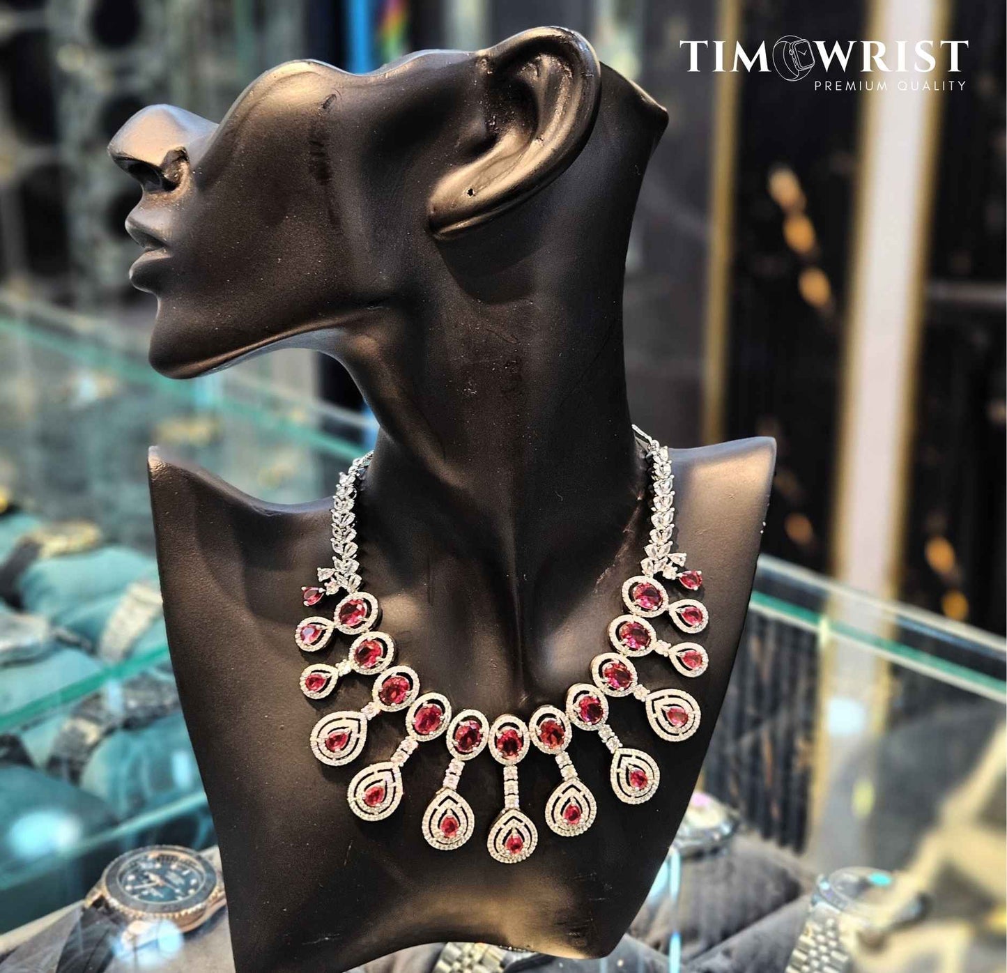 Exquisitely crafted American Diamond Necklace Set (Finest Zircons)