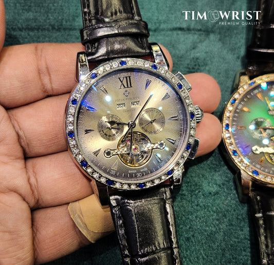 Patek Automatic Cubic Rainbow Diamonds Pendulum High Grade Edition!
