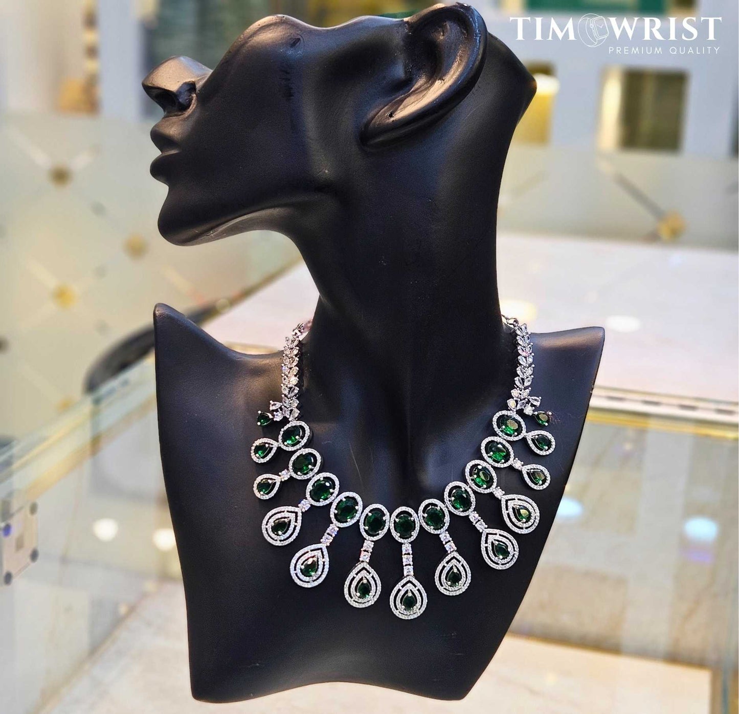 Exquisitely crafted American Diamond Necklace Set (Finest Zircons)