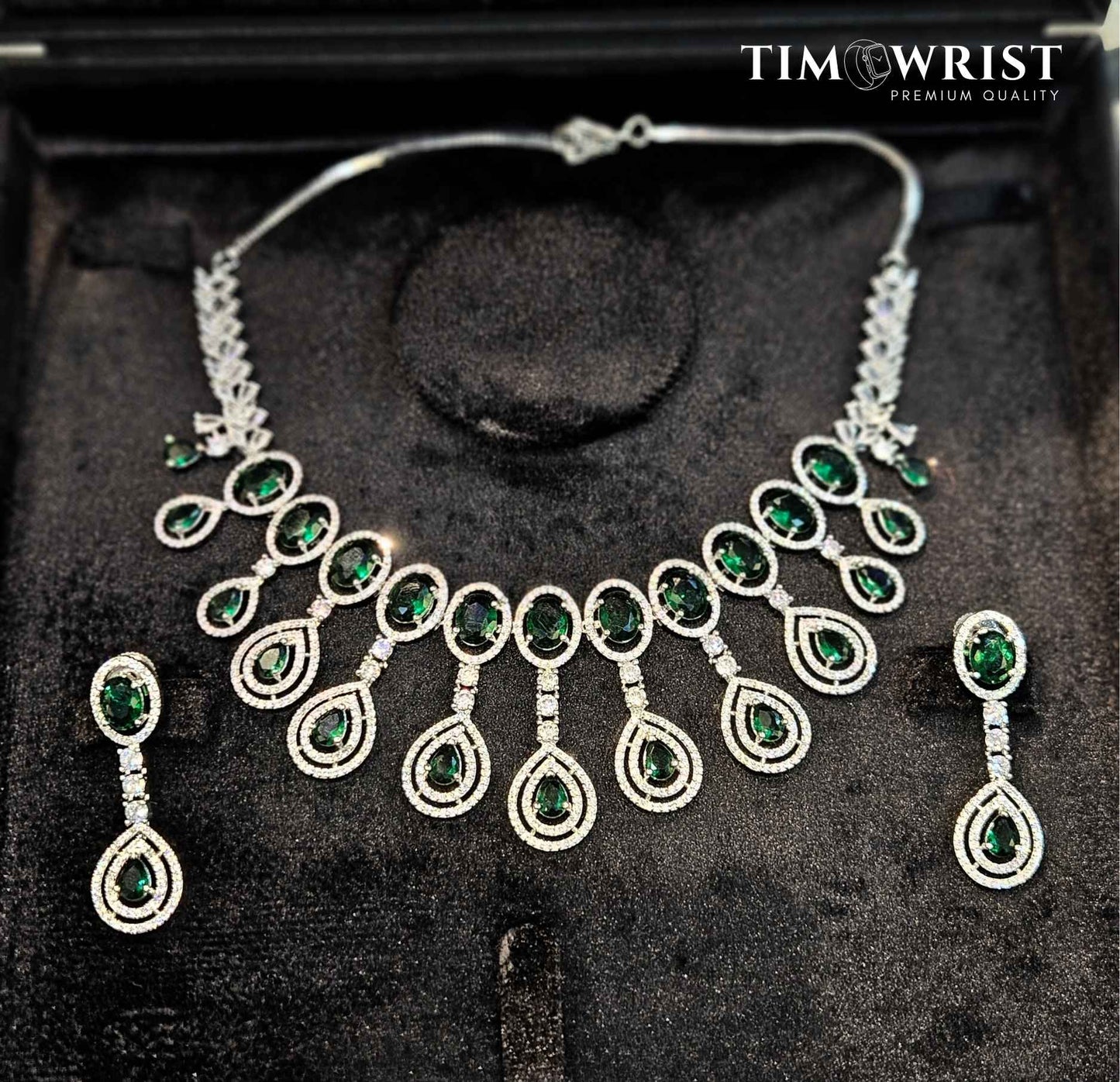 Exquisitely crafted American Diamond Necklace Set (Finest Zircons)