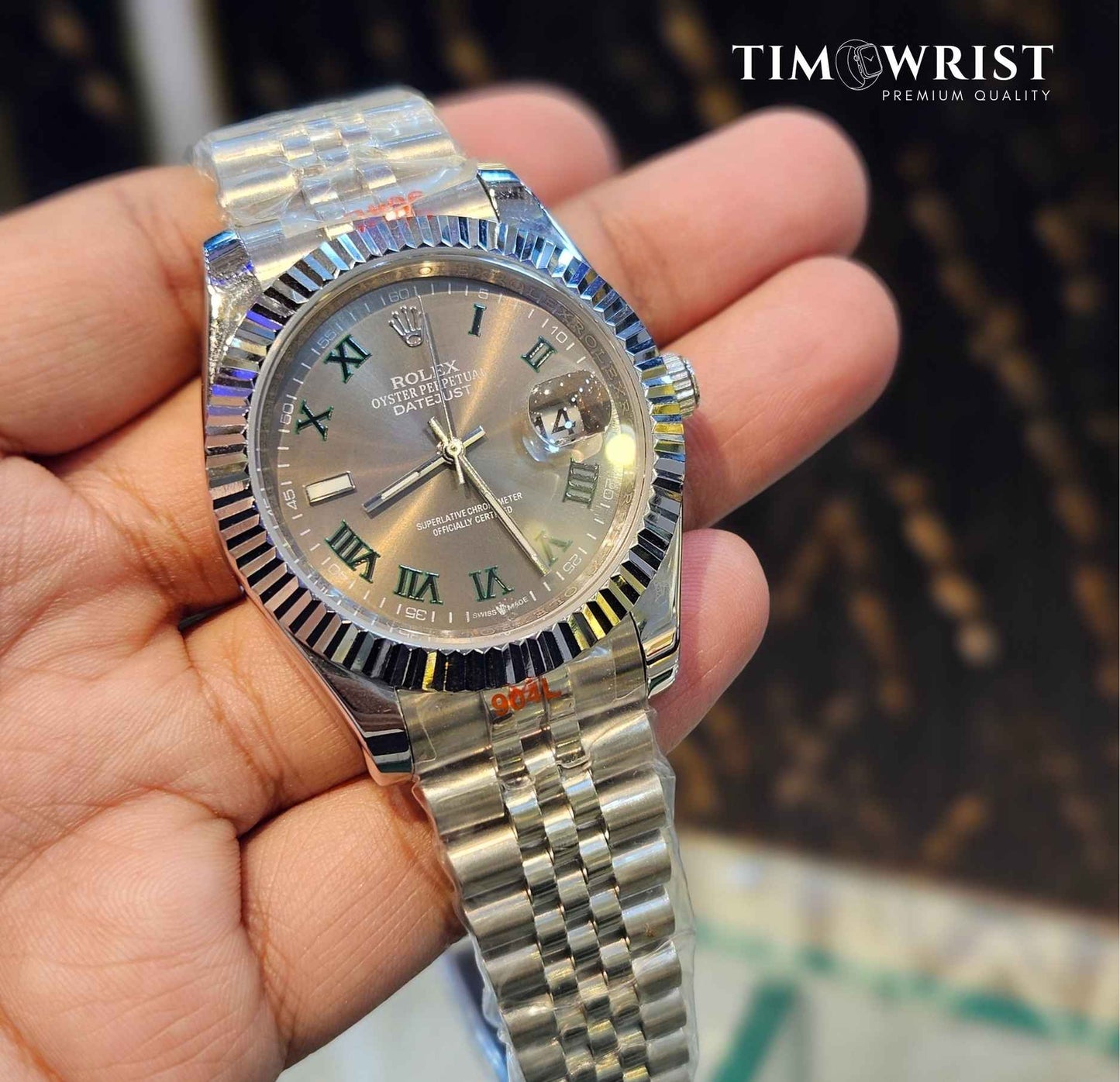 RLX Date Just | Silver Chain | Gray Classic Dial | High Grade Watch