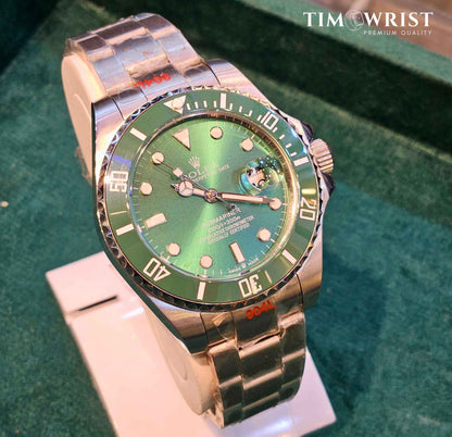 RLX Submariner Automatic 40mm | Silver Chain | Green Dial | High Grade Watch