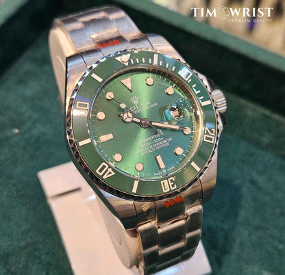 RLX Submariner Automatic 40mm | Silver Chain | Green Dial | High Grade Watch