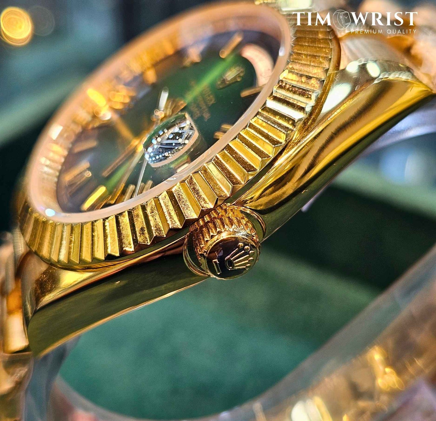 RLX DayDate Automatic | Gold Chain | Green Dial | High Grade Watch