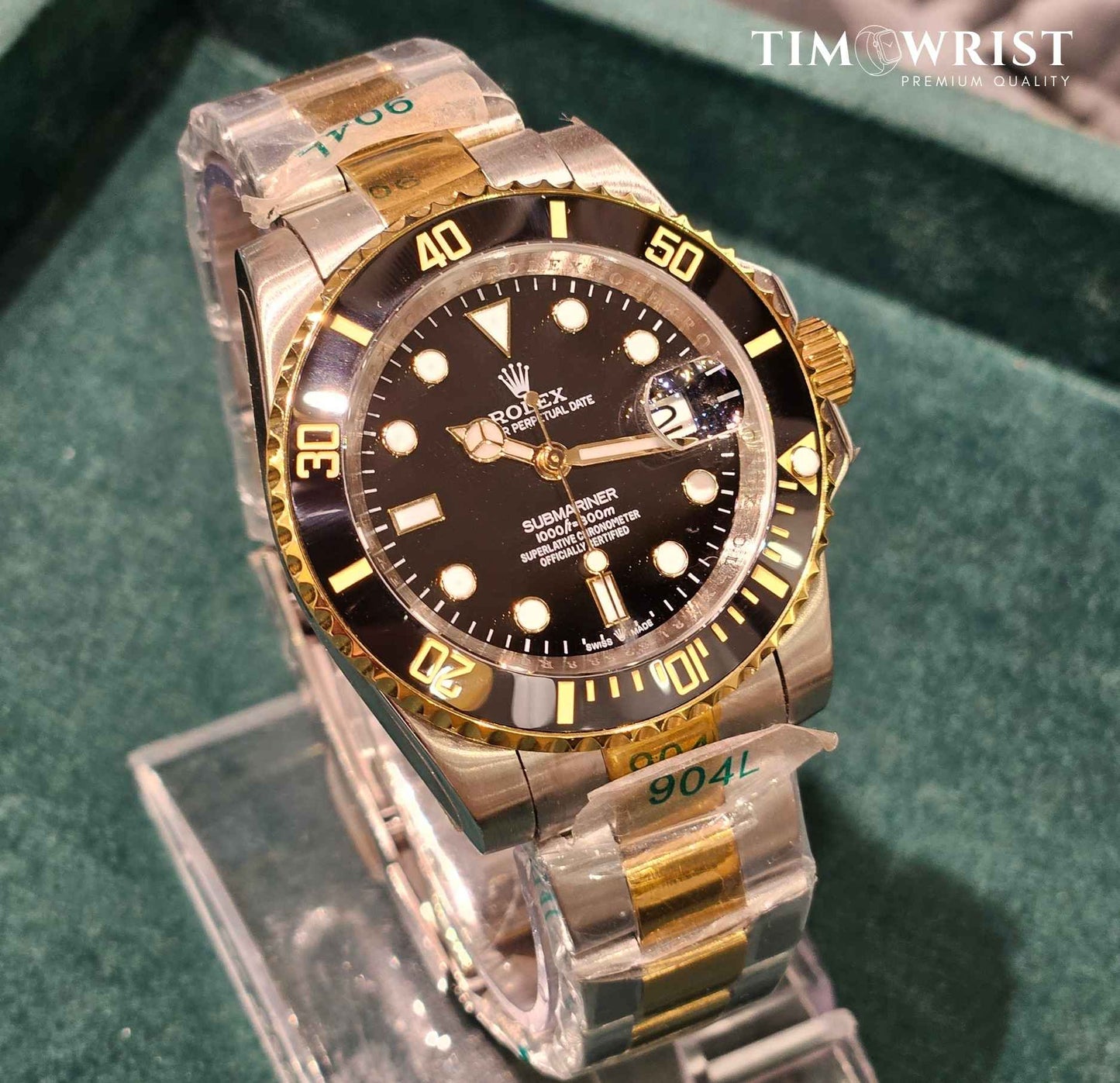 RLX Submariner Automatic 40mm | Two Tone Chain | Black Dial | High Grade Watch