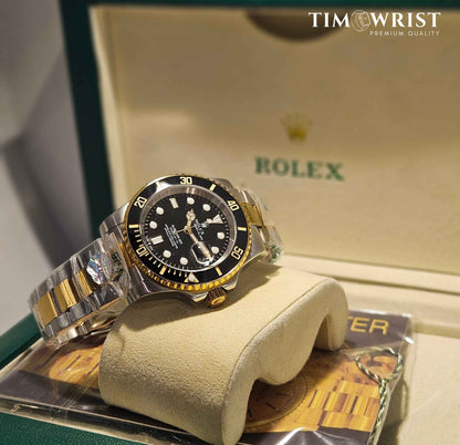 RLX Submariner Automatic 40mm | Two Tone Chain | Black Dial | High Grade Watch