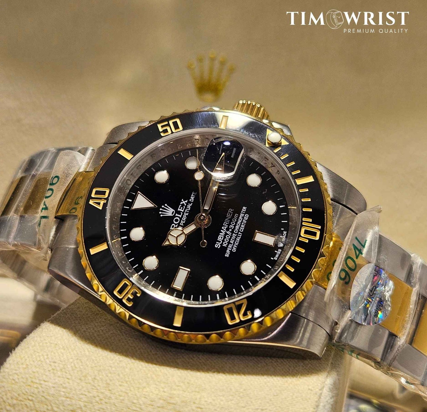 RLX Submariner Automatic 40mm | Two Tone Chain | Black Dial | High Grade Watch