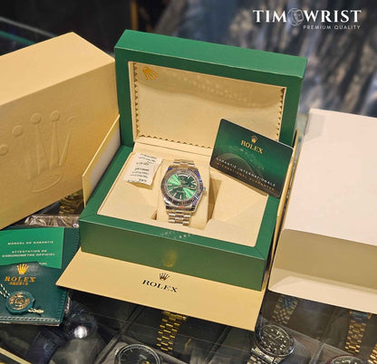 RLX DayDate Automatic | Silver Chain | Green Dial | High Grade Watch