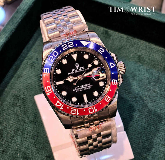 RLX GMT Pepsi Automatic 40 mm | Silver Oyster Chain | High Grade Edition