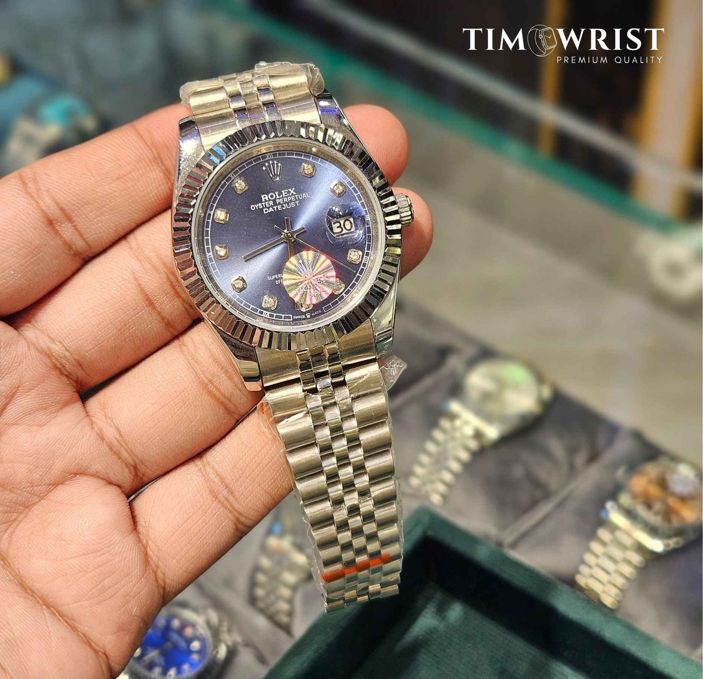 RLX DateJust | Silver Chain | Blue Classic Dial | High Grade Watch