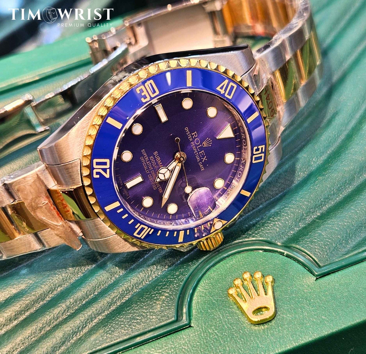 RLX Submariner Automatic 40mm | Two Tone Chain | Blue Dial | High Grade Watch