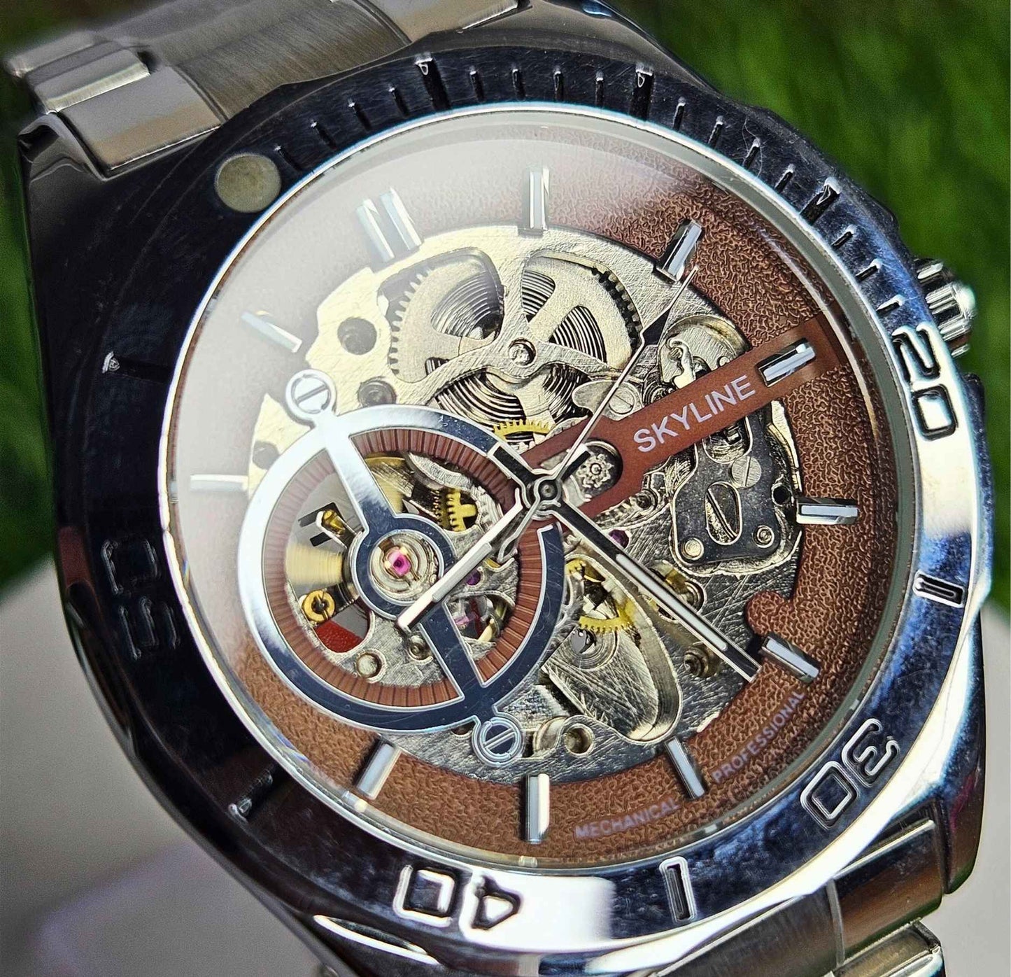 Skyline Automatic Branded Watch Stainless Steel Chain Luxury Edition