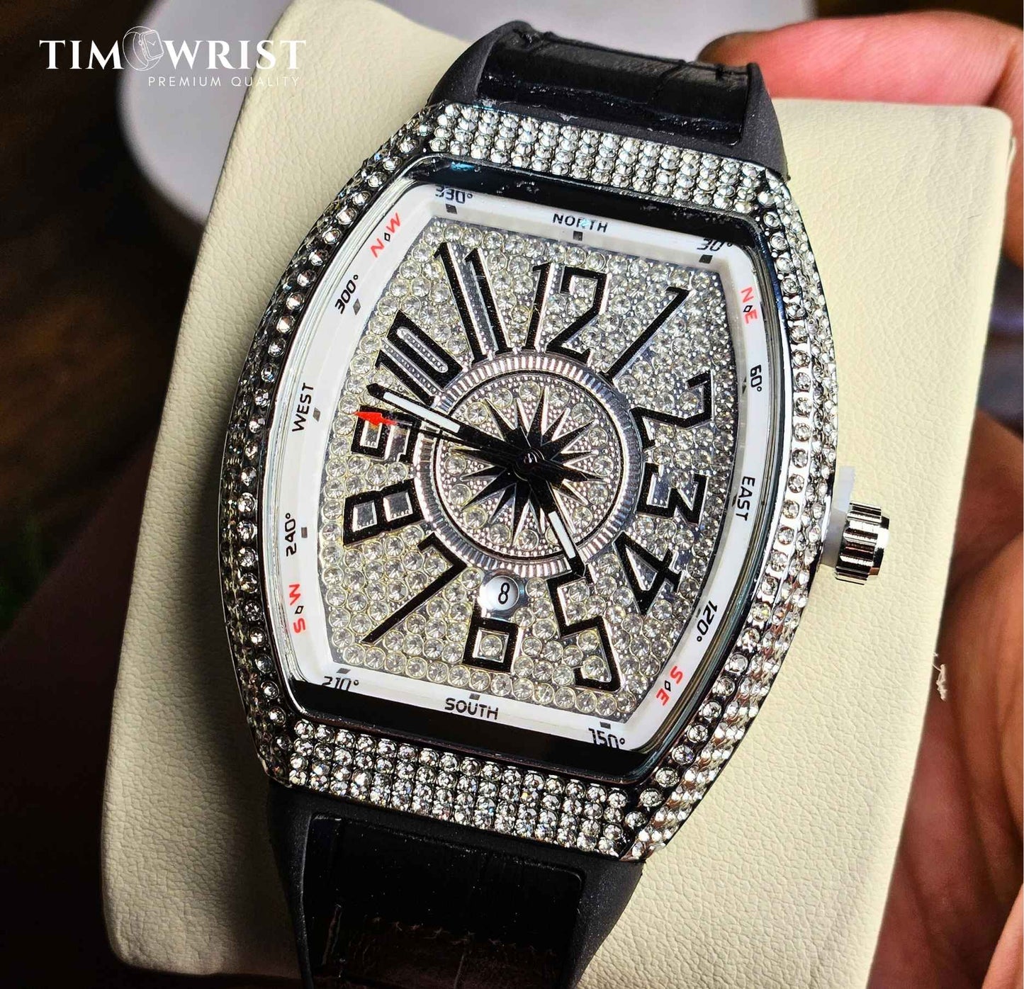 Franck Muller Iced tone (Masterpiece)- Inspired Square Diamond Watch Luxury Edition