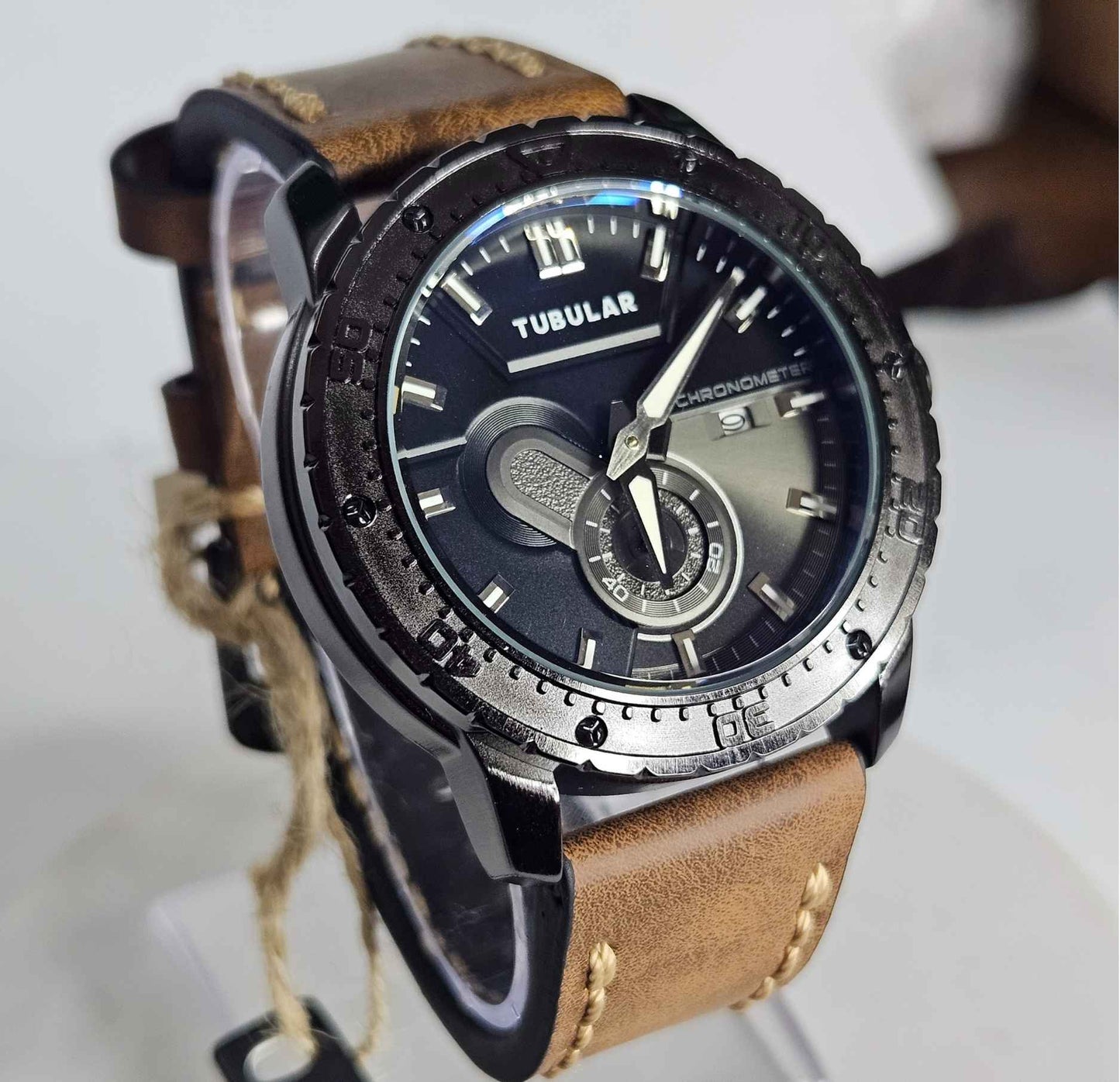 Tubular TB-589657 Branded Luxury Watch with an Elegant Dial and Sub-Second Display